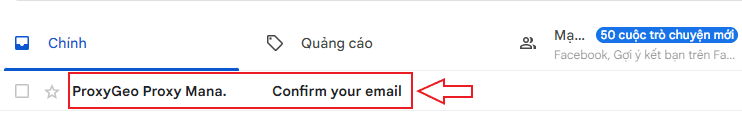 Tìm đến và click vào mail này để xem nội dung mail xác nhận