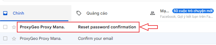 Kiểm tra hộp thư đến, và click vào mail có nội dung như trên