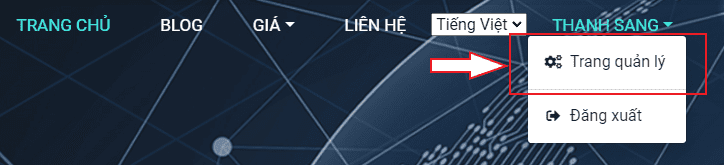 Vào Trang quản lý 