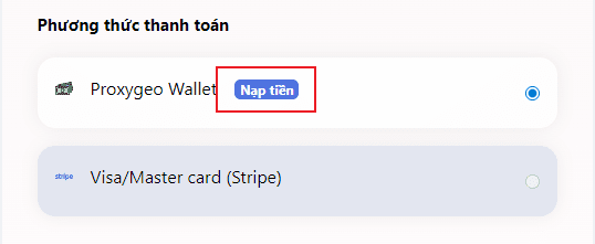 Click vào Nạp tiền