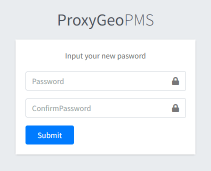 Nhập mật khẩu mới rồi nhấn Submit